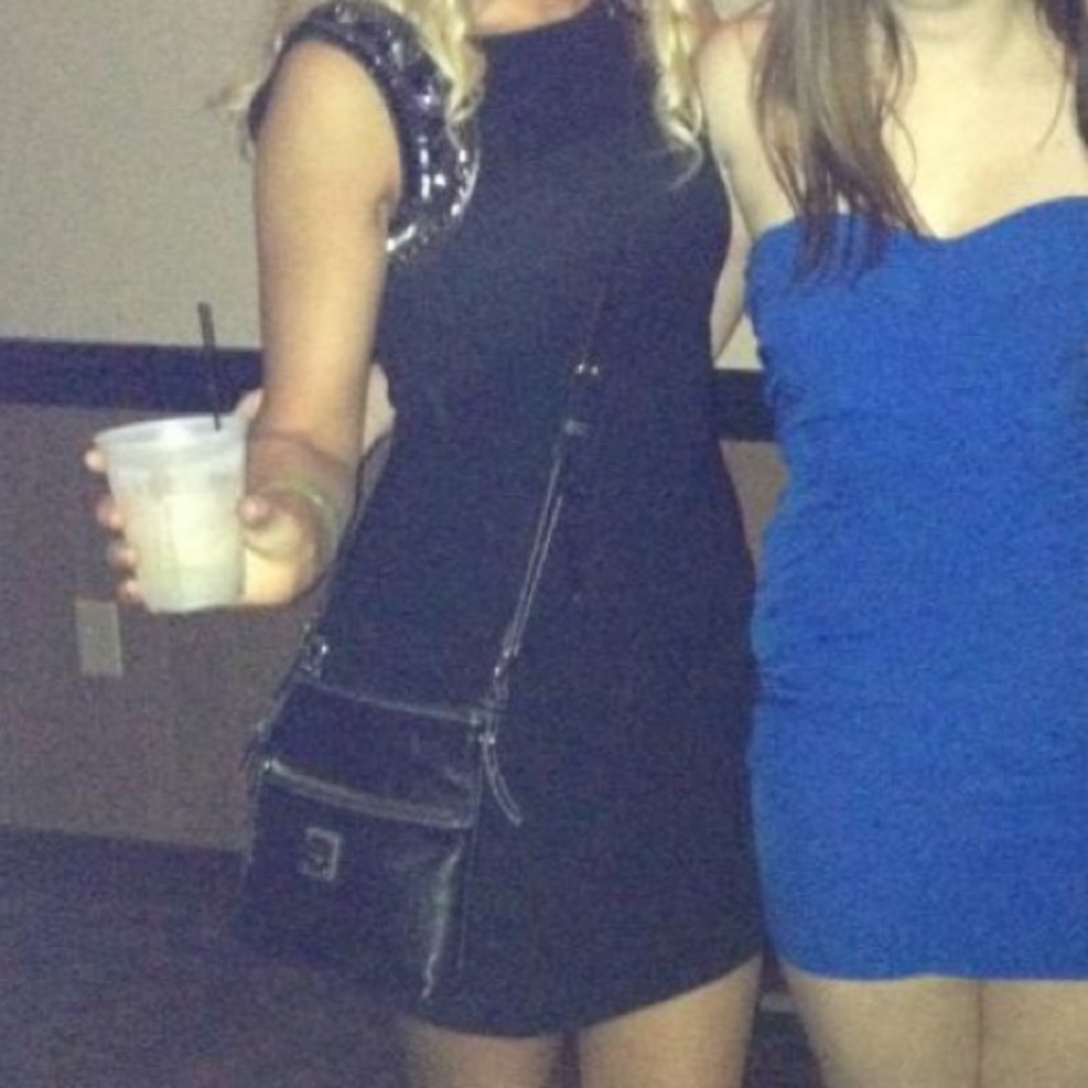 Black Embellished Mini Dress